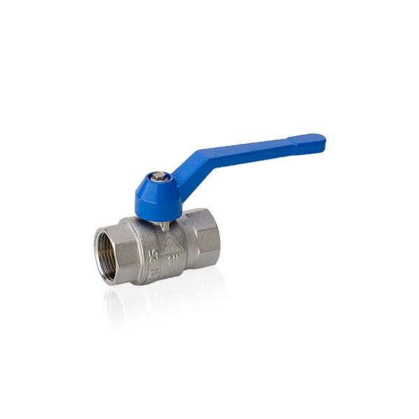 2-way ball valve - brass, full bore, G 1/4", PN 25, female/female - handlever: color blue (standard) or red