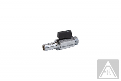 Mini- Kugelhahn aus Messing, reduzierter Durchgang, G 1/8", PN 10, AG/Schlauchanschluß Mini- Kugelhahn aus Messing, reduzierter Durchgang, G 1/8", PN 10, AG/Schlauchanschluß