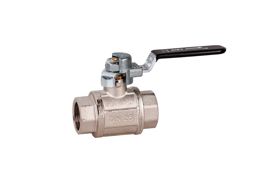 2-way ball valve - brass  Rp 1", PN 12, female/female, with air vent hole