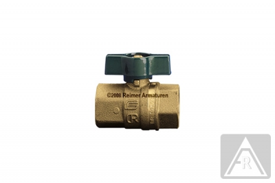 2-way ball valve - brass  Rp 3/8", PN 25, female/female, antidezincification resistant copper alloy (DZR)