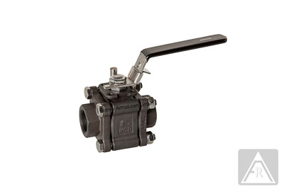 2-way ball valve - steel, Rp 1 1/4", PN 100, female/female 