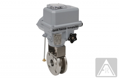 2-way wafer-type ball valve - stainless steel, DN 50, PN 16/40 - electrically operated (230 V)