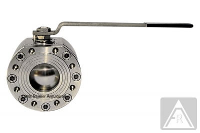 2-way wafer-type ball valve - stainless steel, DN 150, PN 16 - Split body