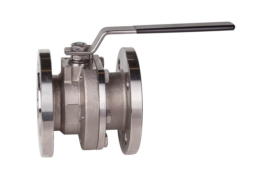 2-way Flange ball valve - stainless steel, DN 100, PN 16 - DVGW/TA Luft/Fire safe