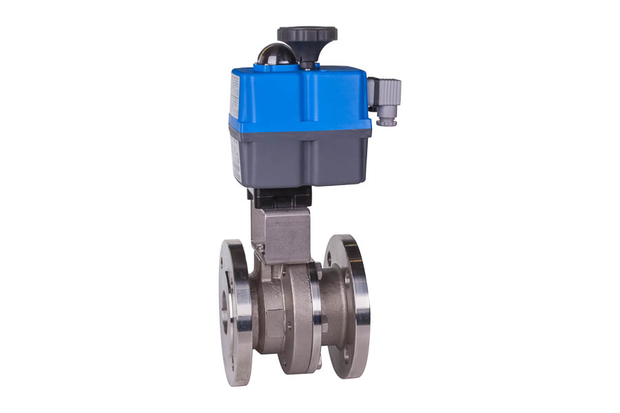 2-way Flange ball valve - stainless steel, DN 25, PN 40 -  electrically operated (230 V)