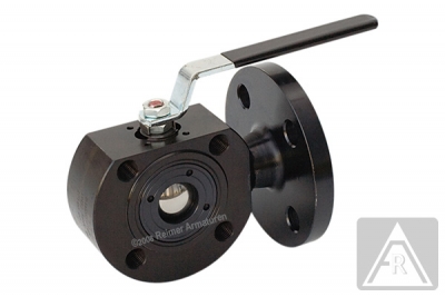3-way wafer-type ball valve - steel, DN 100, PN 16, L-bored