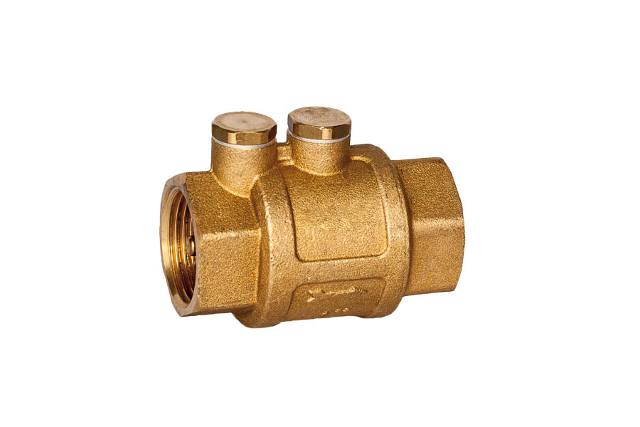 Check valve - brass, G 1 1/2", PN 18, female/female, with test connections