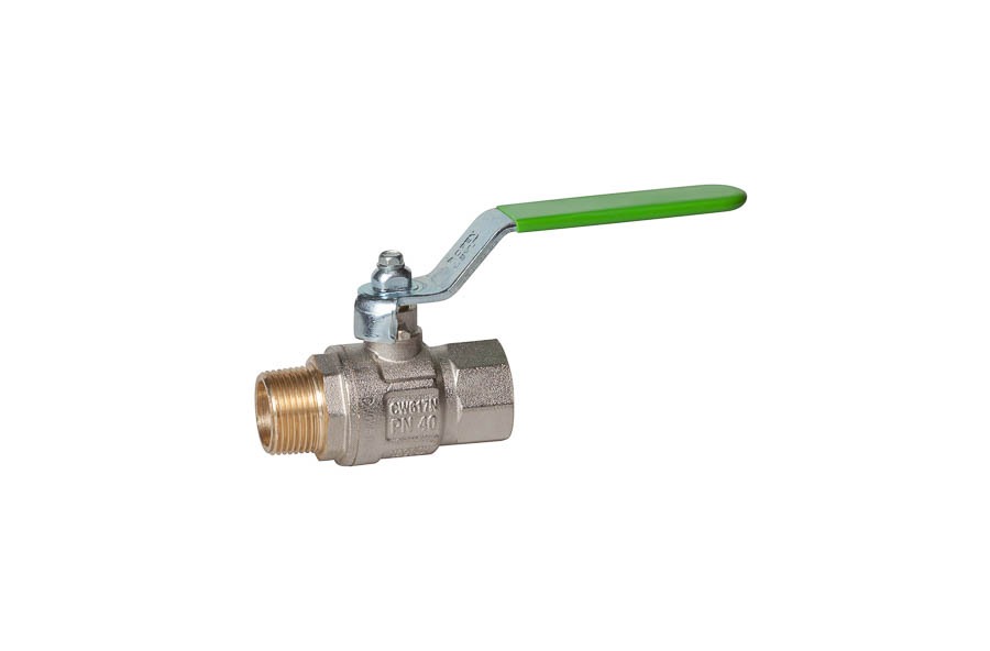 2-way ball valve - brass  Rp/R 1 1/4", female/male - with DVGW approval for drinking water (PN10)