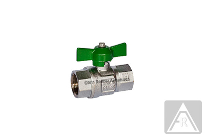 2-way ball valve - brass  Rp 1/4", female/female - with DVGW approval for drinking water (PN10)