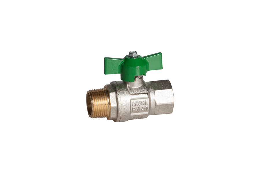 2-way ball valve - brass  Rp/R 3/4", female/female - with DVGW approval for drinking water (PN10)