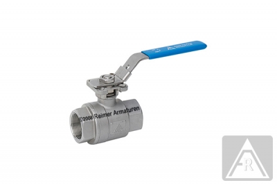 2-way ball valve - stainless steel, Rp 1/2", PN 63, female/female, ISO-mounting pad
