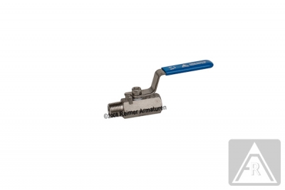 2-way ball valve - stainless steel, Rp/R 1/2", PN 40, female/male
