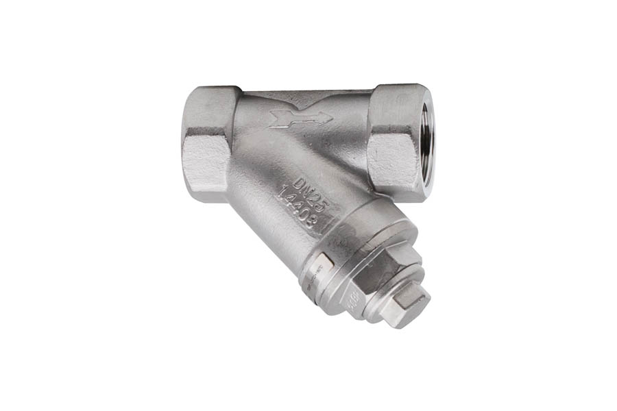 Schmutzfänger aus Edelstahl, Rp 1/4'', PN 40, IG/IG, mit Ablaßschraube - Maschenweite: 1 mm