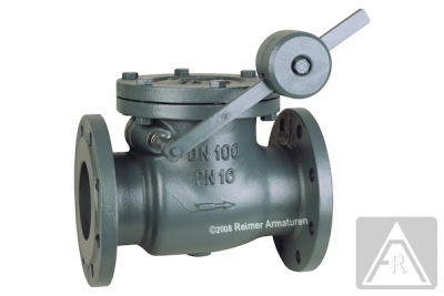 Swing check valve - GG 25, DN 300, PN 16 - soft seat, with counterweight