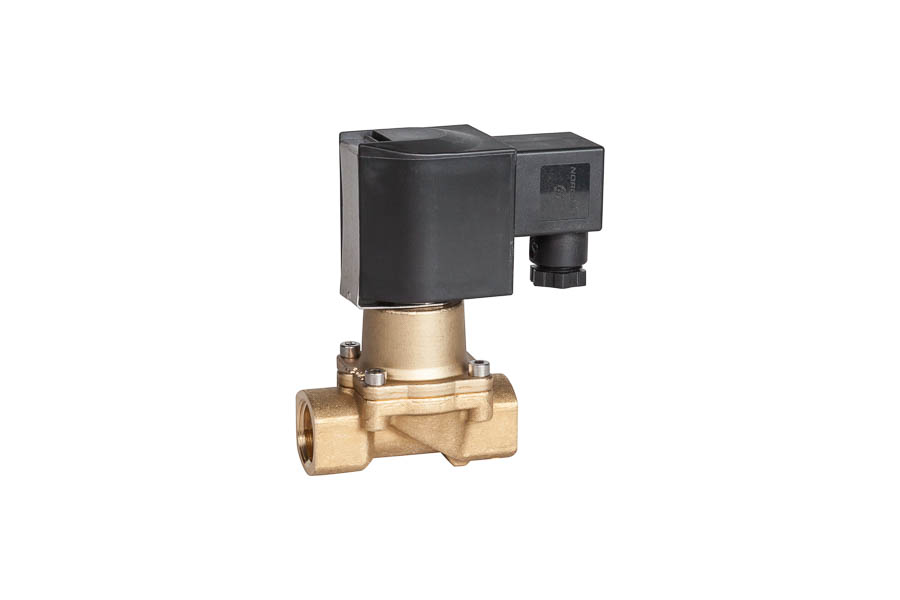 2/2-way Solenoid valve - brass, with forced lifting, G 1 1/4", PN16, female/female, operating pressure: 0...10 bar, 230 V AC (normally closed) - for neutral gases and liquids