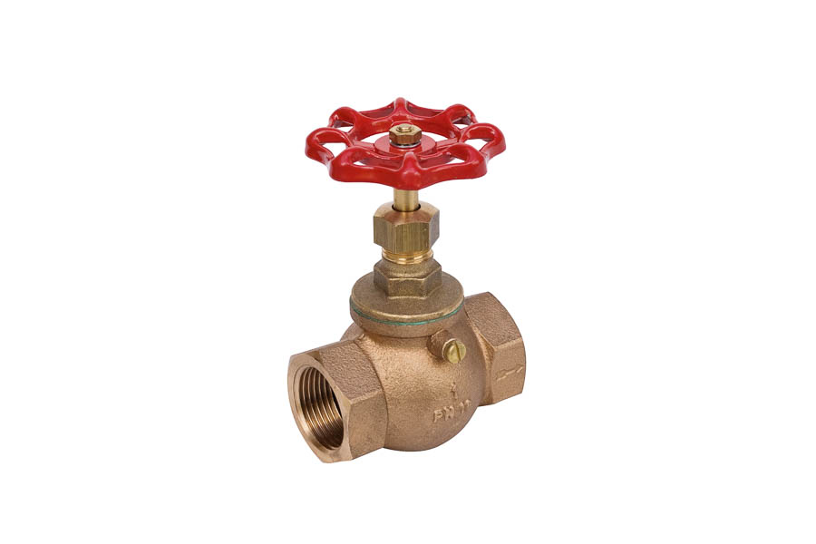 Screw down stop and check valve (SDNR valve) - DIN 3844/2 - Bronze (Rg5), inner parts: brass, G 3/8", PN 16, straightway form - with secured bonnet  