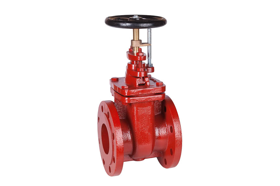 Flat body gate valve - GGG-40.3, trim: Bronze/SoMs59, DN 150, PN 16, face to face acc. to EN 558-1 row 14, non rising stem - with indicator