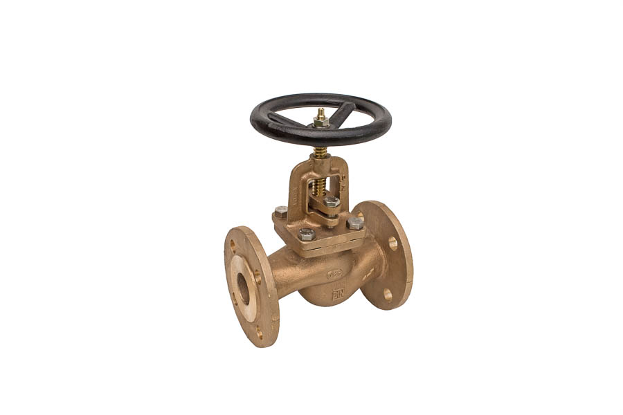 Stop valve (DIN 86260) - Bronze (Rg5), inner parts: Bronze Rg5/SoMs59, DN 50, PN 16, with gland seal - straightway form 
