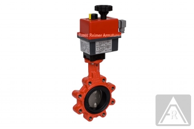 Butterfly valve - lug type, DN 32, PN 16, GGG-40/1.4408/NBR- electrically operated (24 V)