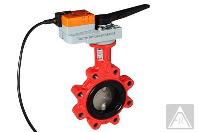 Butterfly valve - lug type, DN 32, PN 16, GGG-40/1.4408/NBR- electrically operated (230 V)