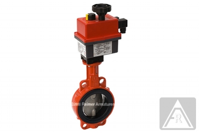 Butterfly valve - wafer type, DN 100, PN 16, GGG-40/1.4408/NBR- electrically operated (24 V)