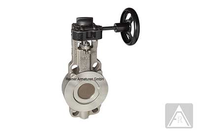 Double offset butterfly valve - wafer type, DN 50, PN 40, stainless steel/1.4404/RTFE