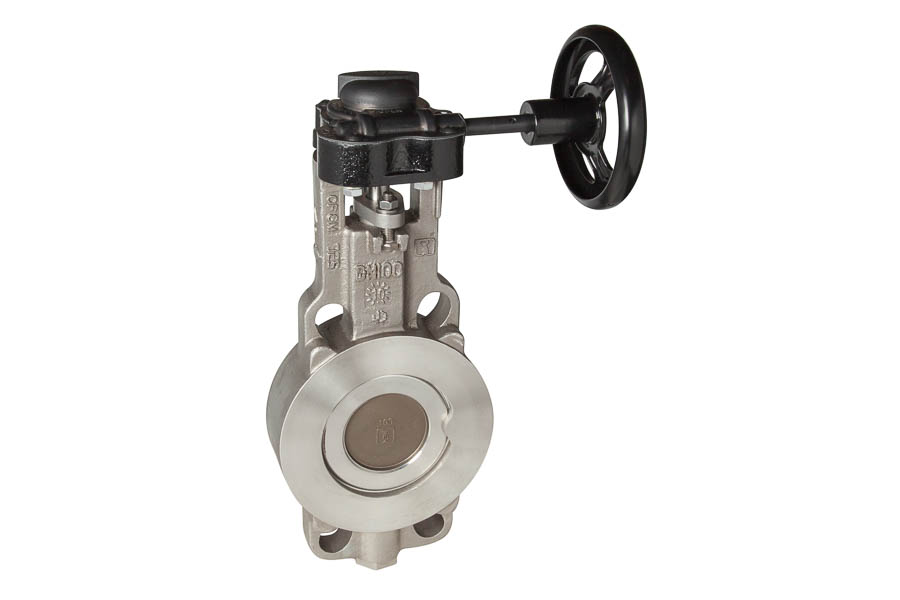 High performance butterfly valve - wafer type, DN 100, PN 25, stainless steel/metal to metal seat