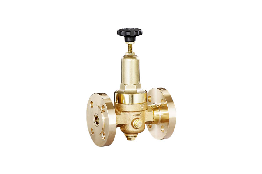 Pressure reducing valve with flanges, DN 15, PN 40, for compressed air and neutral gases