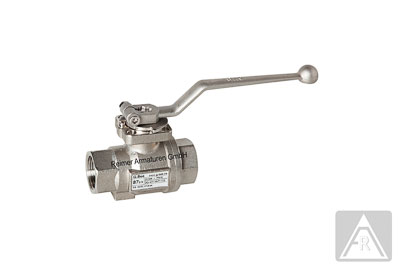 2-way ball valve - stainless steel  Rp 2", female/female - with DVGW approval for drinking water (PN10)