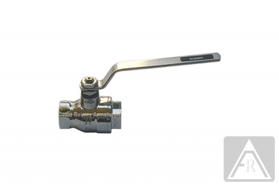 2-way ball valve - stainless steel, Rp 1/4", PN 100, female/female - polished