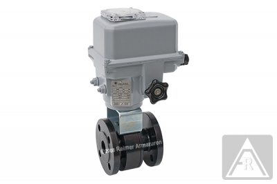 2-way Flange ball valve - steel, DN 15, PN 40 -  electrically operated (230 V)