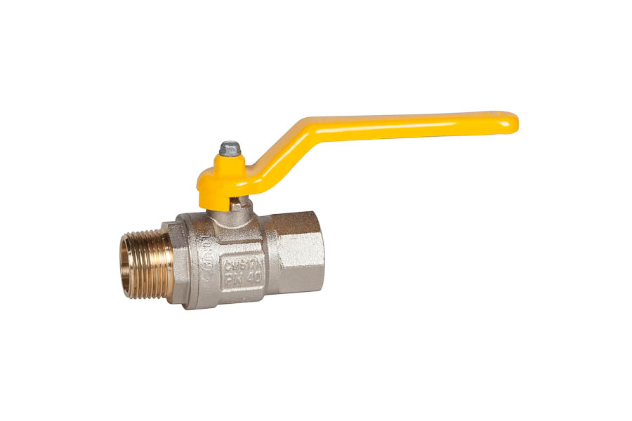 2-way ball valve - brass  Rp/R 1/4", MOP 5, female/male - with DVGW approval for gases