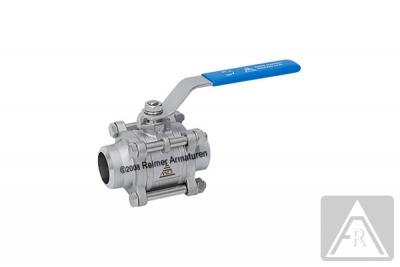 2-way ball valve - stainless steel, DN 10, PN 63, butt weld