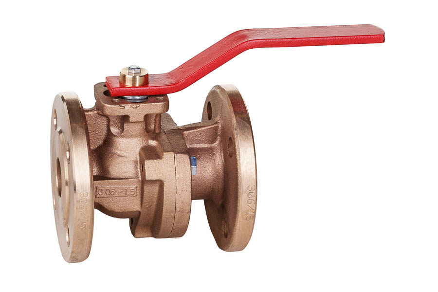 2-way Flange ball valve - Bronze, ball made of brass, DN 15, PN 16