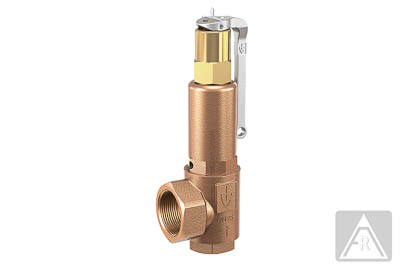Sicherheitsventil aus Rotguß mit Anlüfthebel, G 1/2"/ G 1", für neutrale Flüssigkeiten Sicherheitsventil aus Rotguß mit Anlüfthebel, G 1/2"/ G 1", für neutrale Flüssigkeiten