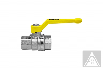 2-way ball valve - brass, MOP 5, female/female - with DVGW approval for gases