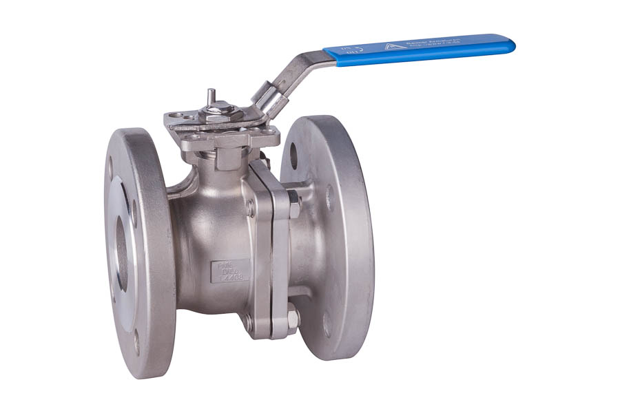 2-way Flange ball valve - stainless steel ISO-mounting pad