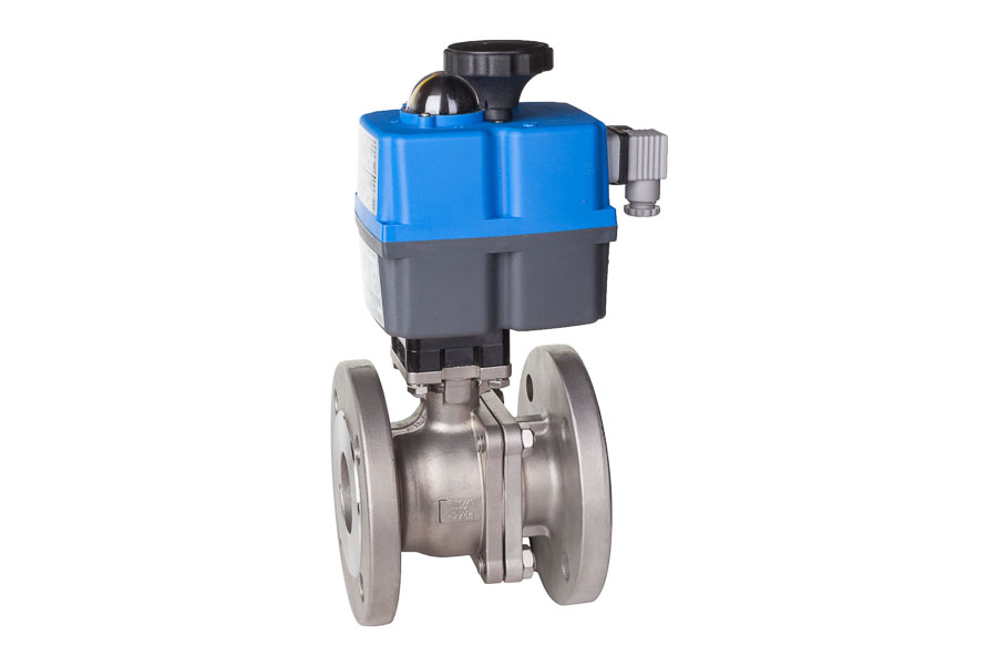 2-way Flange ball valve - stainless steel  electrically operated (24 V)