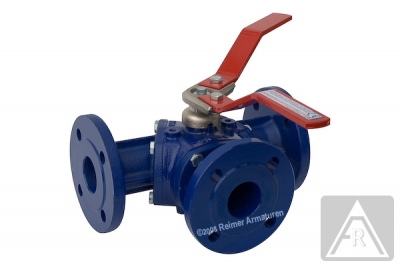 3-way Flange ball valve - GGG-40