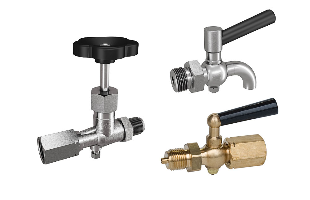 Needle valves + manometer accessories